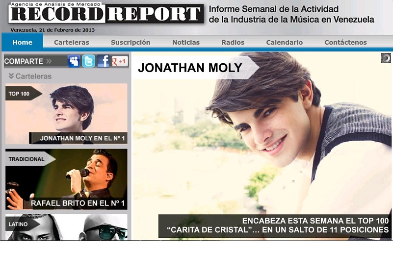 Jonathan Moly conquista el primer lugar Con Carita de cristal