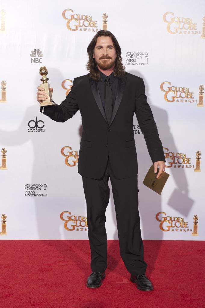 Christian Bale wins a Golden Globe Christian Bale wins a Golden Globe
